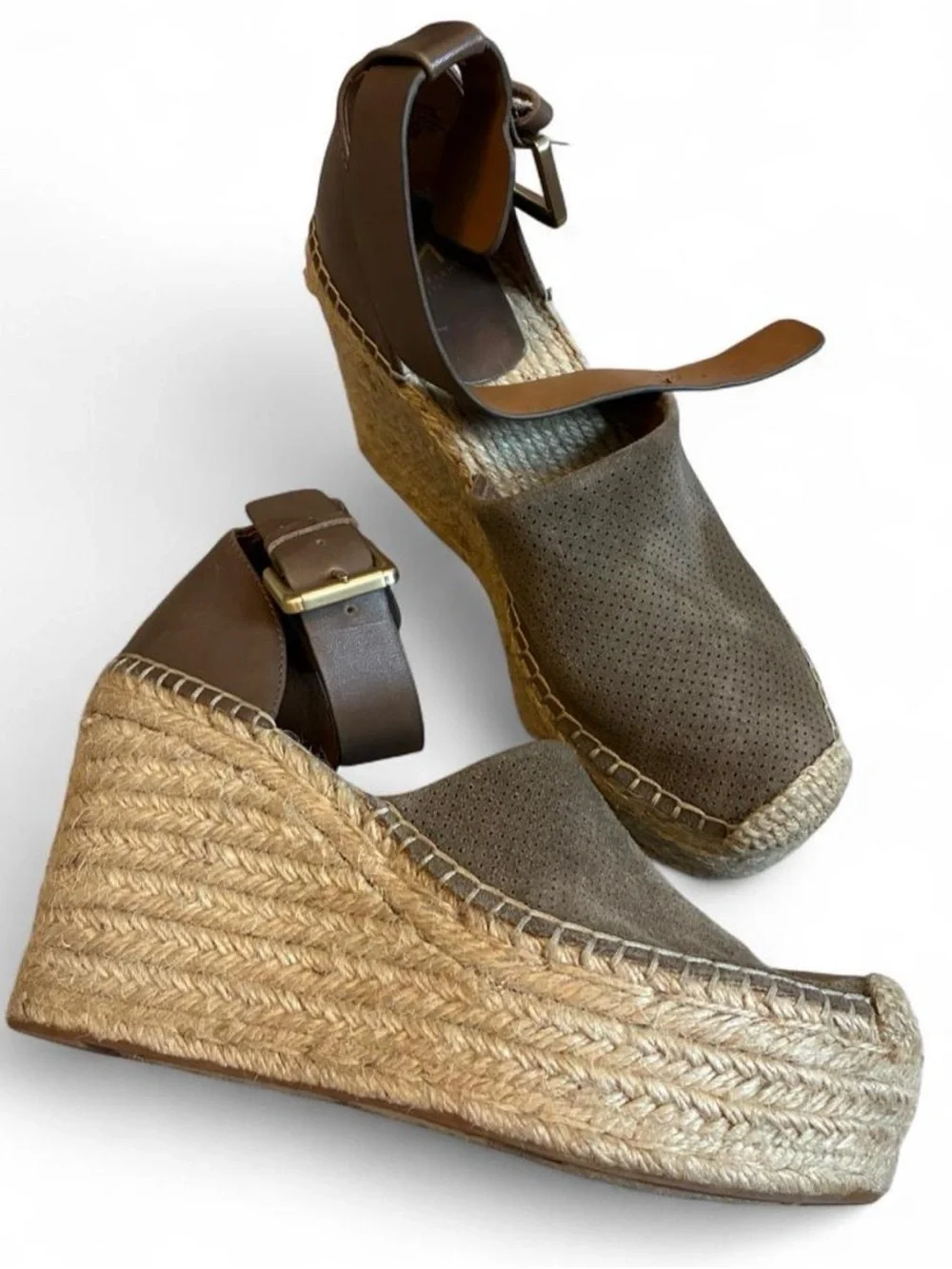Marc Fisher Adalyn Espadrille Wedges, taupe size 7.5